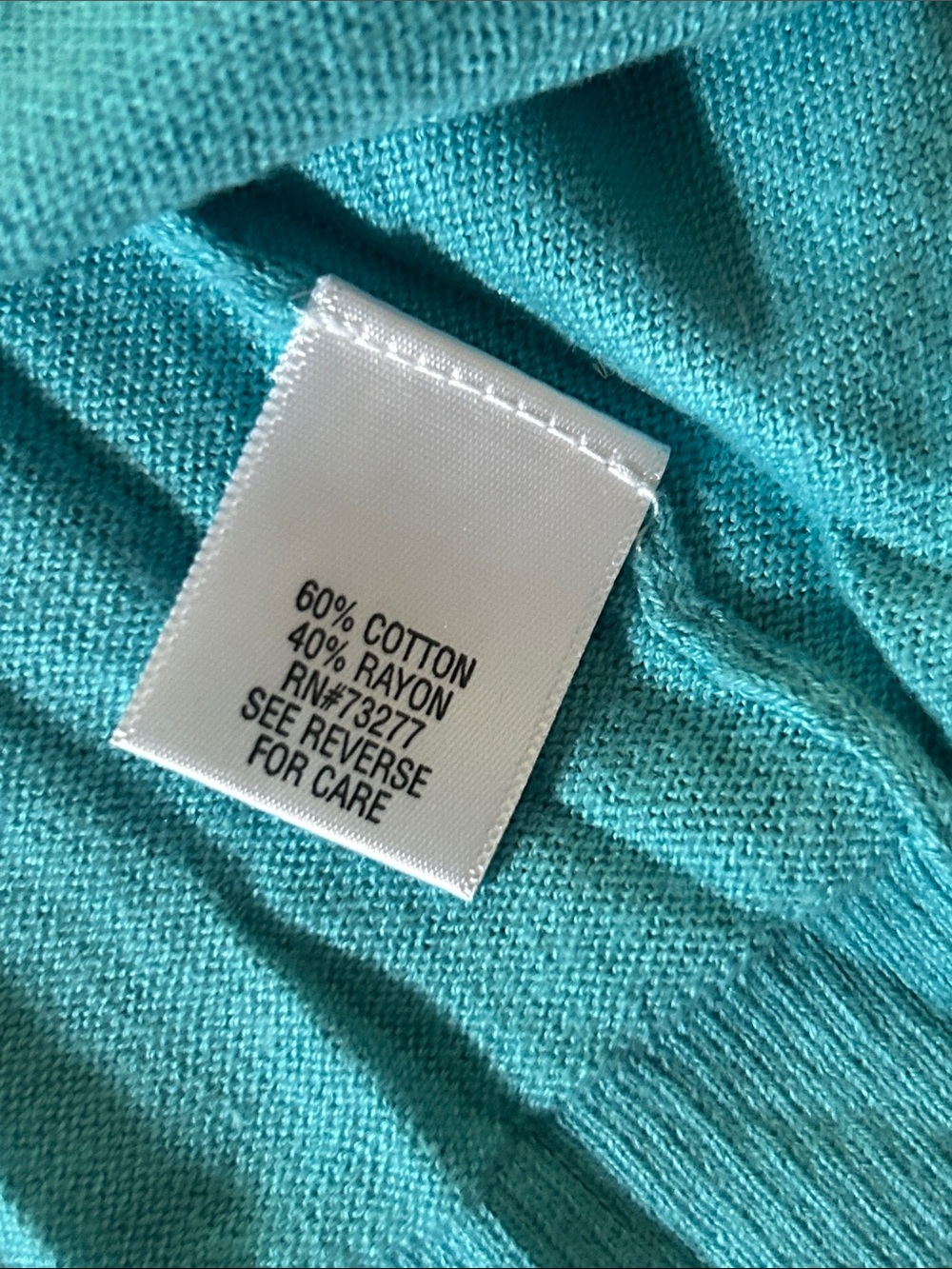 Turquoise Button-Front Cardigan Sweater - Picture 9 of 13